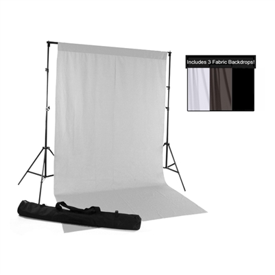 White, Gray & Black Fabric Backdrop Kit