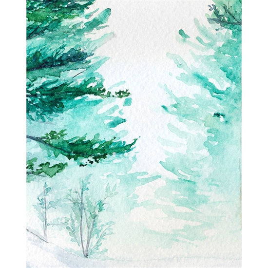 Watercolor Forest Printed Backdrop