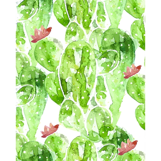 Watercolor Cacti Printed Backdrop