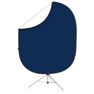 Navy Blue / White Collapsible Backdrop