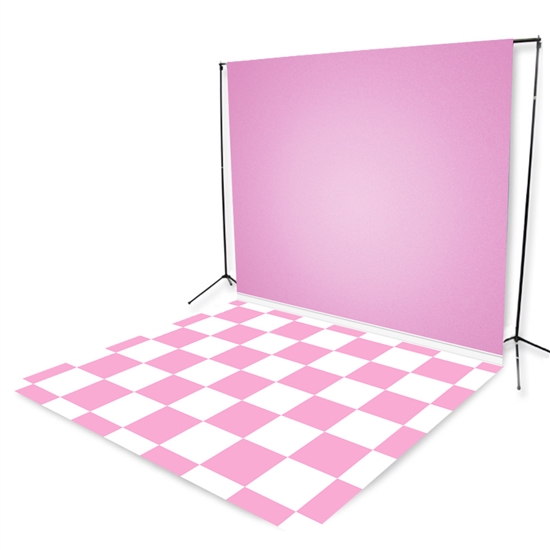 Pale Pink Tiles Floor Extended Printed Backdrop