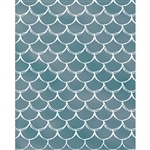 Aqua Mermaid Scales Printed Backdrop