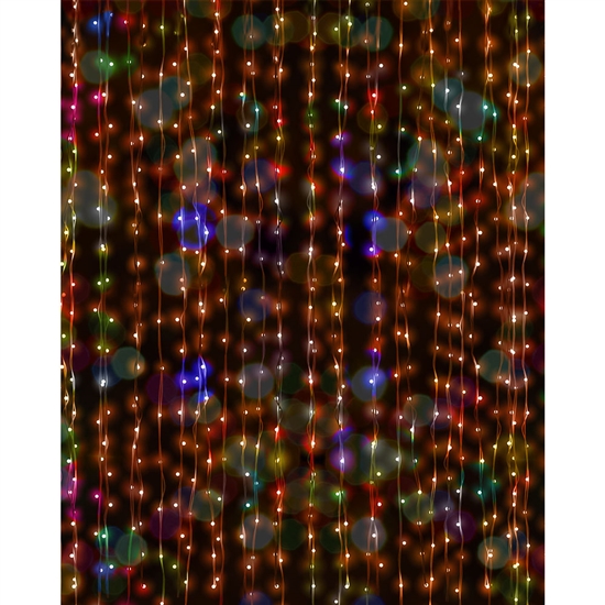 Dangling Christmas Lights Printed Backdrop