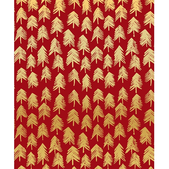 Red & Gold Painted Trees Printed Backdrop