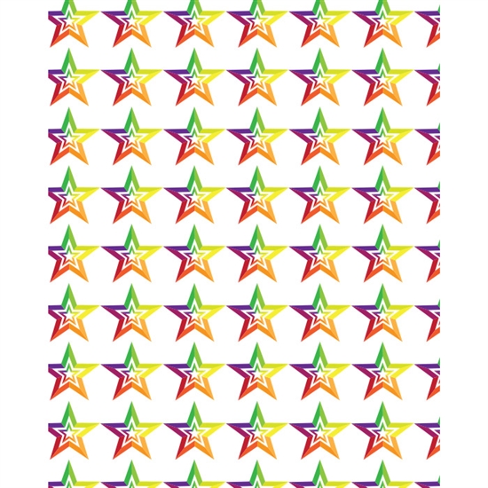 Rainbow Colored Stars Printed Backdrop