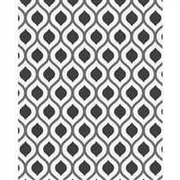 Grayscale Retro Waves Patterned Printed Backdrop