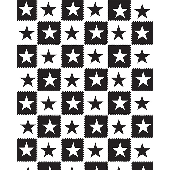 Black & White Star Tiles Printed Backdrop