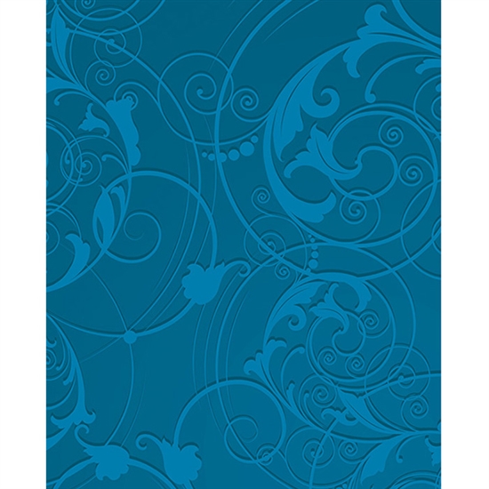 Blue Floral Swirls Printed Backdrop