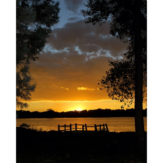 Sunset on the Lake Printed Backdrop
