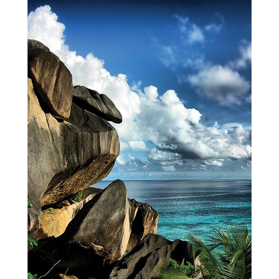 Ocean Rocks Scenic Printed Backdrop
