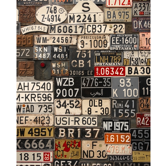 Foreign License Plates Printed Backdrop