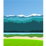 Mountain Range Printed Backdrop