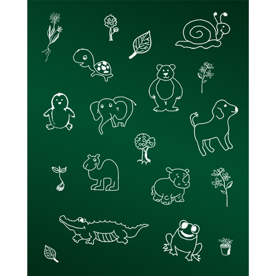 Animals Chalkboard Printed Backdrop