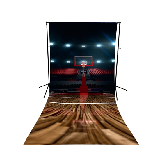 Basketball Court Floor Extended Printed Backdrop