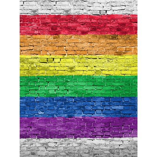 Rainbow Brick Printed Backdrop