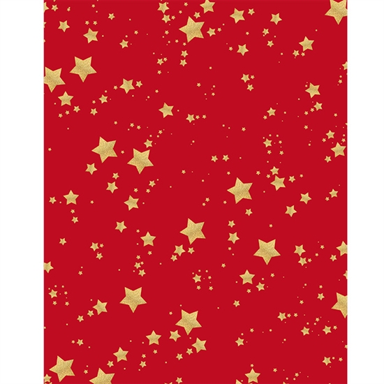 Red and Gold Glitter Stars Printed Backdrop
