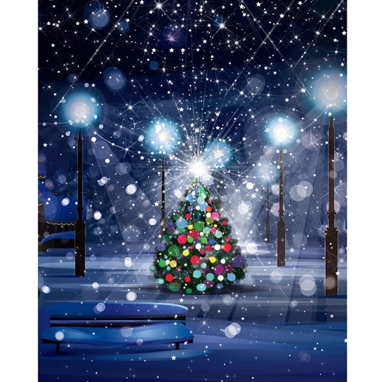 Christmas Snow Storm Printed Backdrop