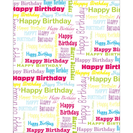 Happy Birthday Collage (White) Printed Backdrop