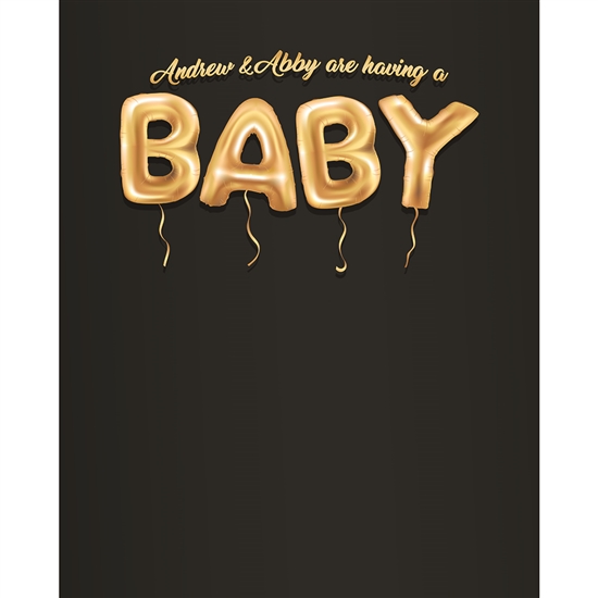 Balloons Baby Announcement Printed Backdrop
