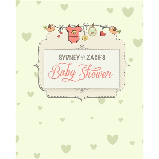 Little Birdie Baby Shower Printed Backdrop