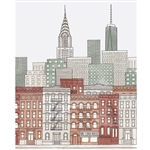 Colorful New York City Sketch Printed Backdrop