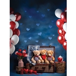 Valentine Bears Printed Backdrop
