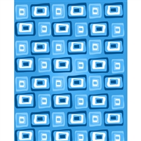 Blue Retro Squares Printed Backdrop