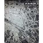 Paris Map Printed Backdrop