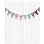 Bunting on Smooth White Printed Backdrop