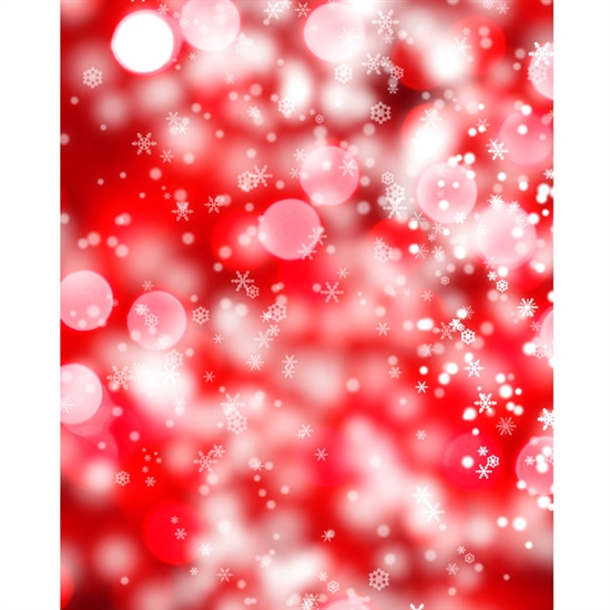 Red Shimmering Snowflakes Printed Backdrop