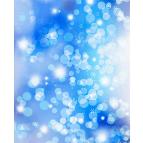 Blue Shimmering Snowflakes Printed Backdrop