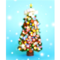 Glimmering Christmas Tree Printed Backdrop