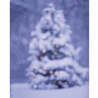 Blurred Holiday Tree Printed Backdrop
