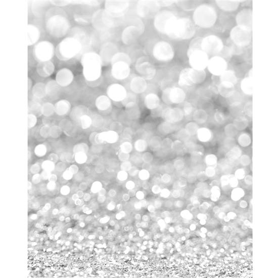 Silver Glitter Bokeh Printed Backdrop