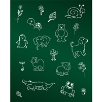 Animals Chalkboard Printed Backdrop