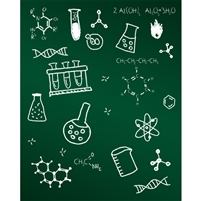 Science Chalkboard Printed Backdrop