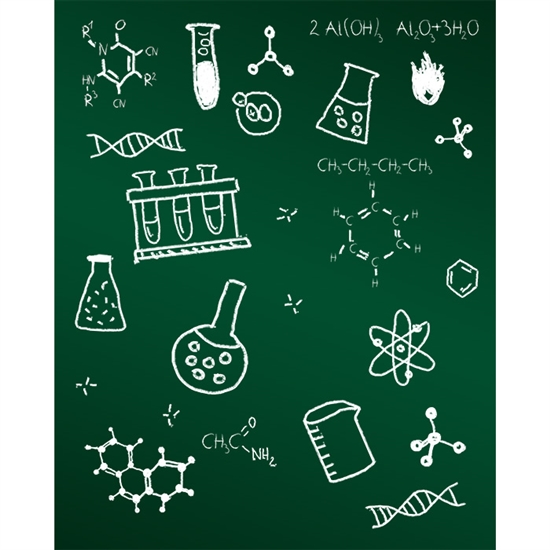Science Chalkboard Printed Backdrop