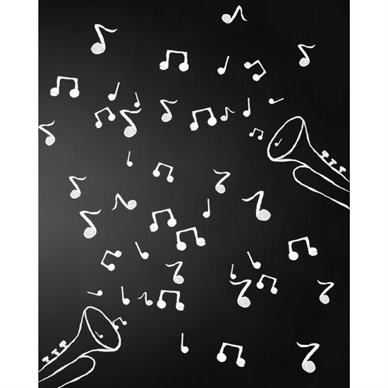 Musical Notes Chalkboard Printed Backdrop
