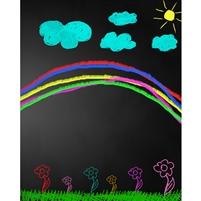 Rainbow Chalkboard Printed Backdrop