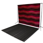 Red & Black Chevron Floor Extended Printed Backdrop