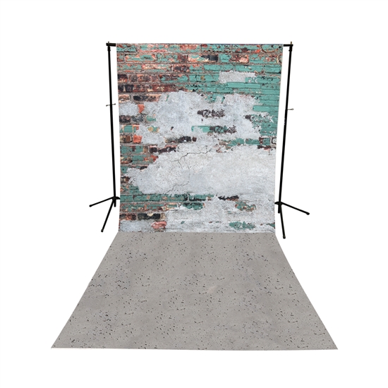 Mint Brick & Concrete All-in-One Printed Backdrop