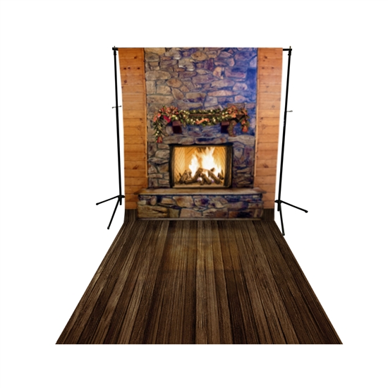 Cozy Cabin Floor Extended Printed Backdrop