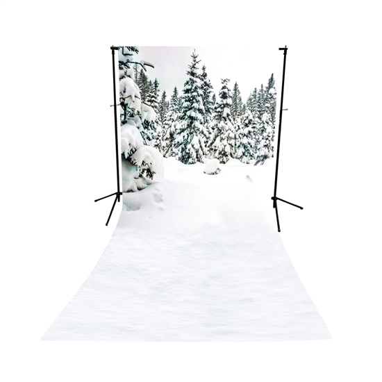 Winter Wonderland Scenic Floor Extended Printed Backdrop