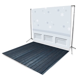 Winter Wainscoting Floor Extended Printed Backdrop