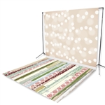 Cream Bokeh & Holiday Patterns Floor Extended Printed Backdrop
