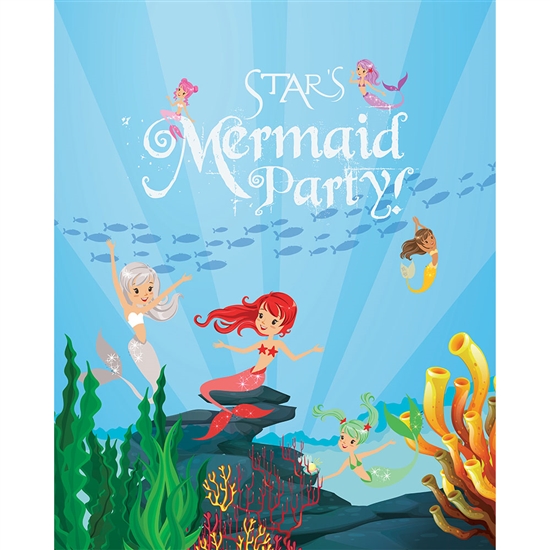 Mermaid Party Printed Backdrop