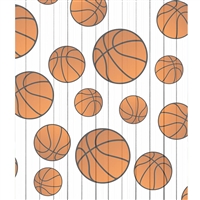 Basketball on White Planks