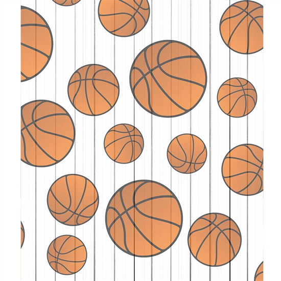 Basketball on White Planks