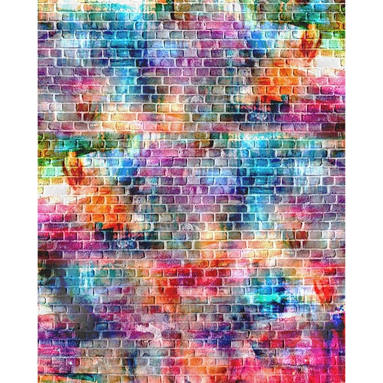Color Splash Brick Printed Backdrop