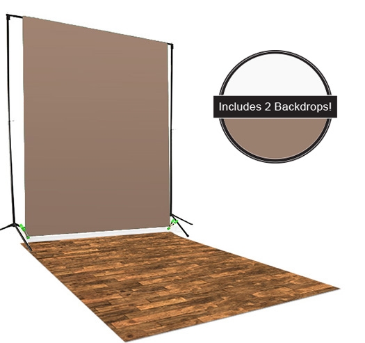 Mocha & White Backdrop / Floordrop Set | Backdrop Express